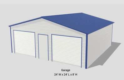 Metal 2 Car Garage, Steel - Order Now