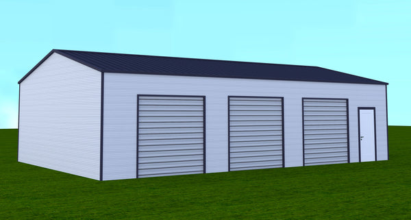 3 Car Garage with Separate Entry Door 40' x 24' x 10' Steel Building DIY Kit