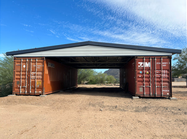 Steel Metal Shipping Container Roof Cover Kit #1 - 38'x40'x14.83'