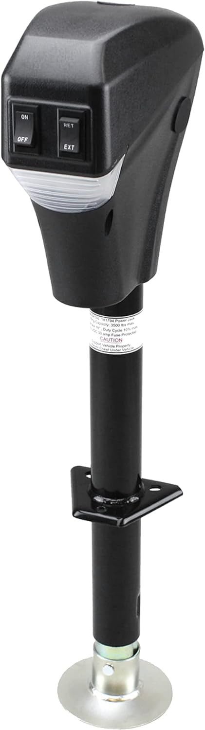 Power Tongue Jack for A-Frame Travel, Cargo, and Utility Trailers or 5th Wheel RVs